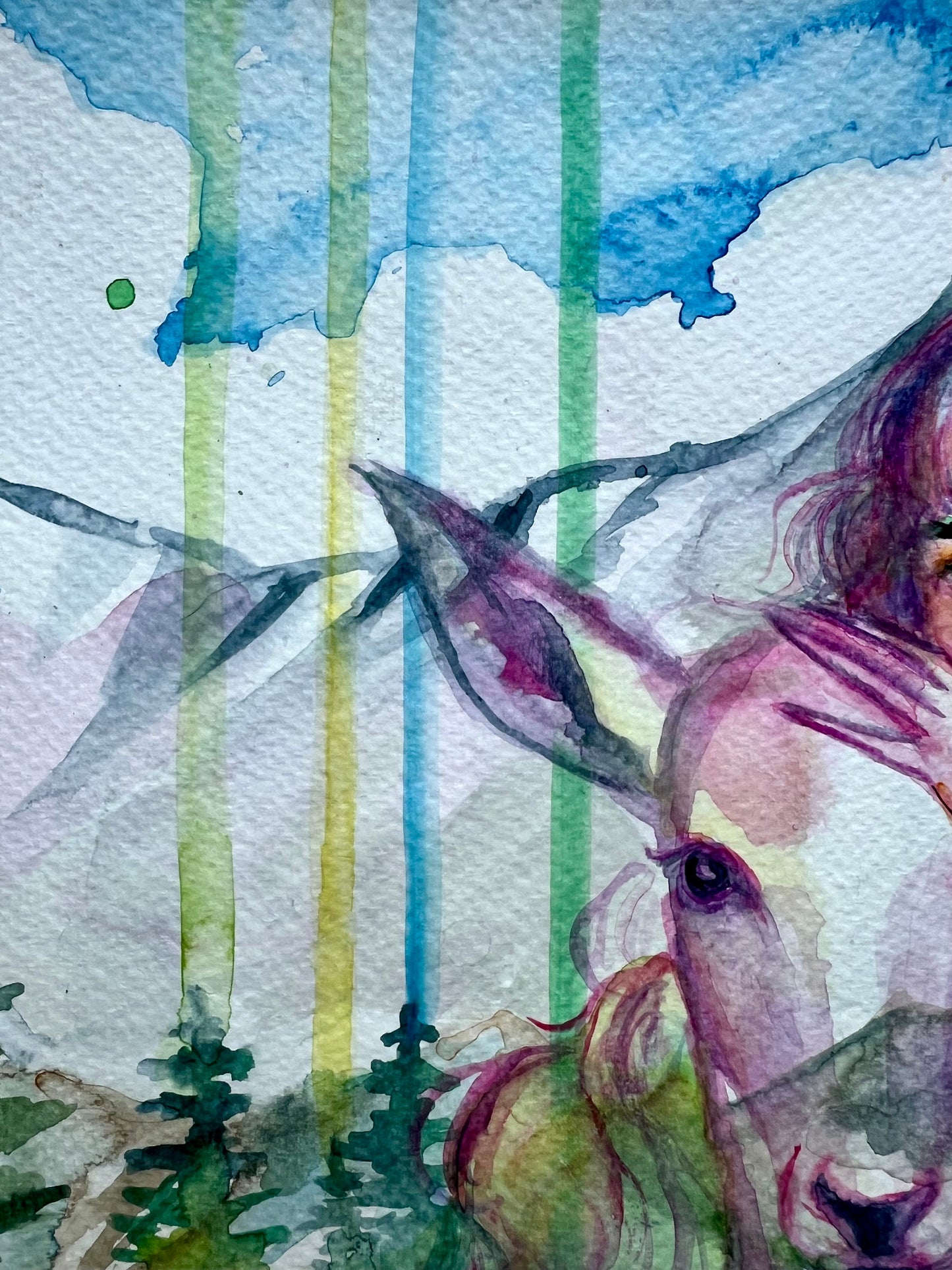 Original watercolor painting: Earth Beacon