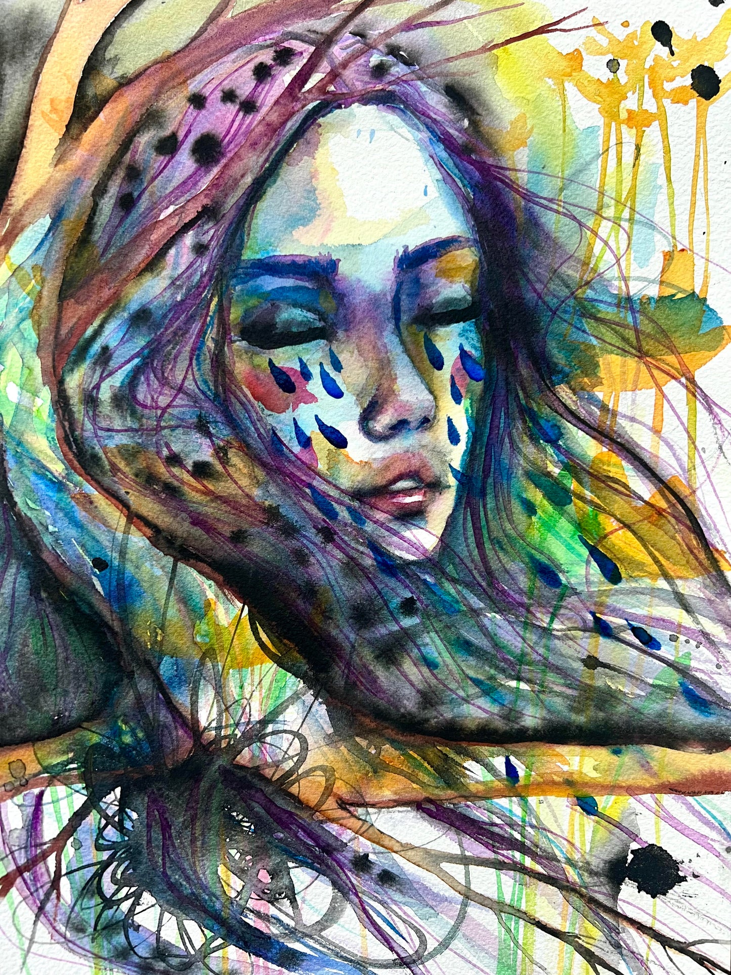 Original Watercolor Painting: Wash Away