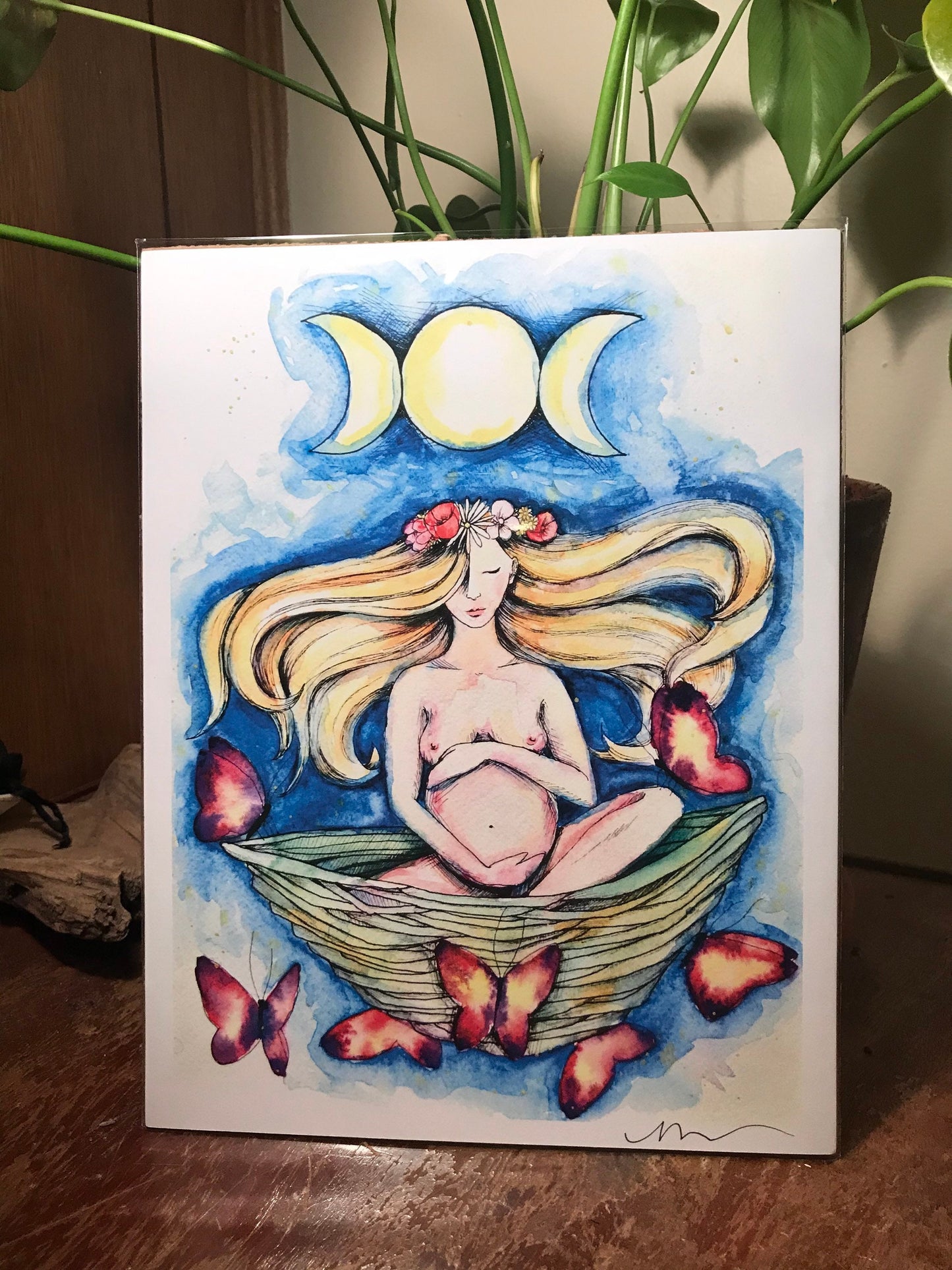 Birth art set of 9 Watercolor  (original art print)