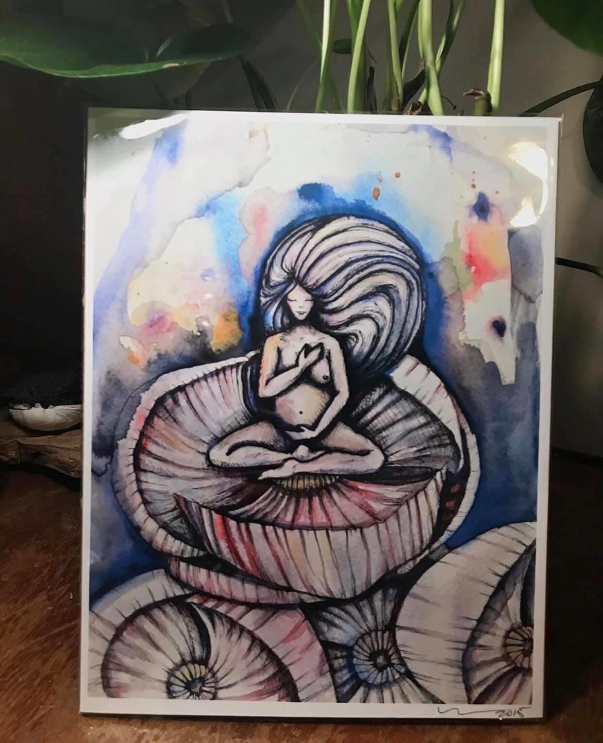 Birth art set of 9 Watercolor  (original art print)