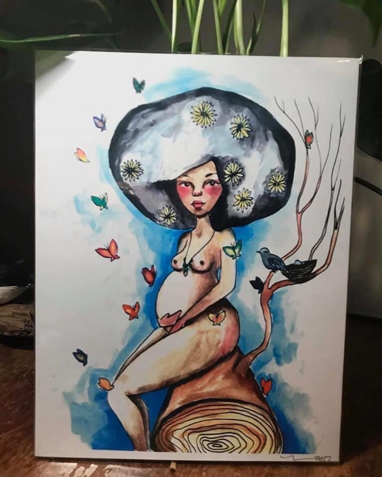 Birth art set of 9 Watercolor  (original art print)