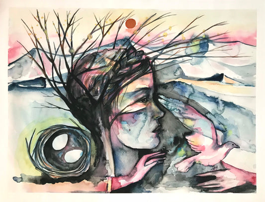 The Low Sun And The Long Shadows (original art giclee print)
