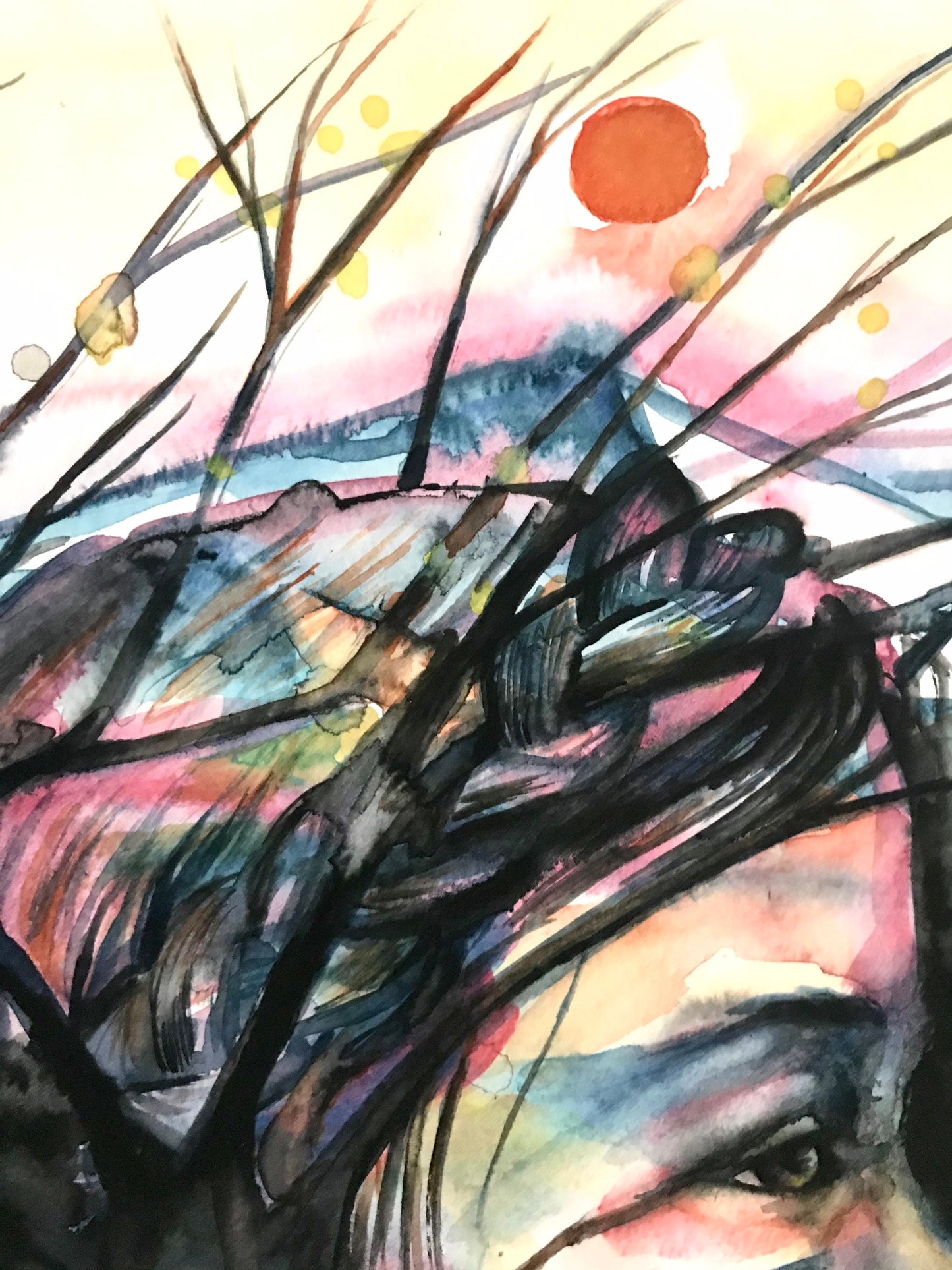The Low Sun And The Long Shadows (original art giclee print)
