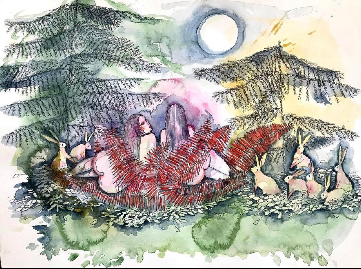 The Lunar Gathering 18x24 (original art giclee print)