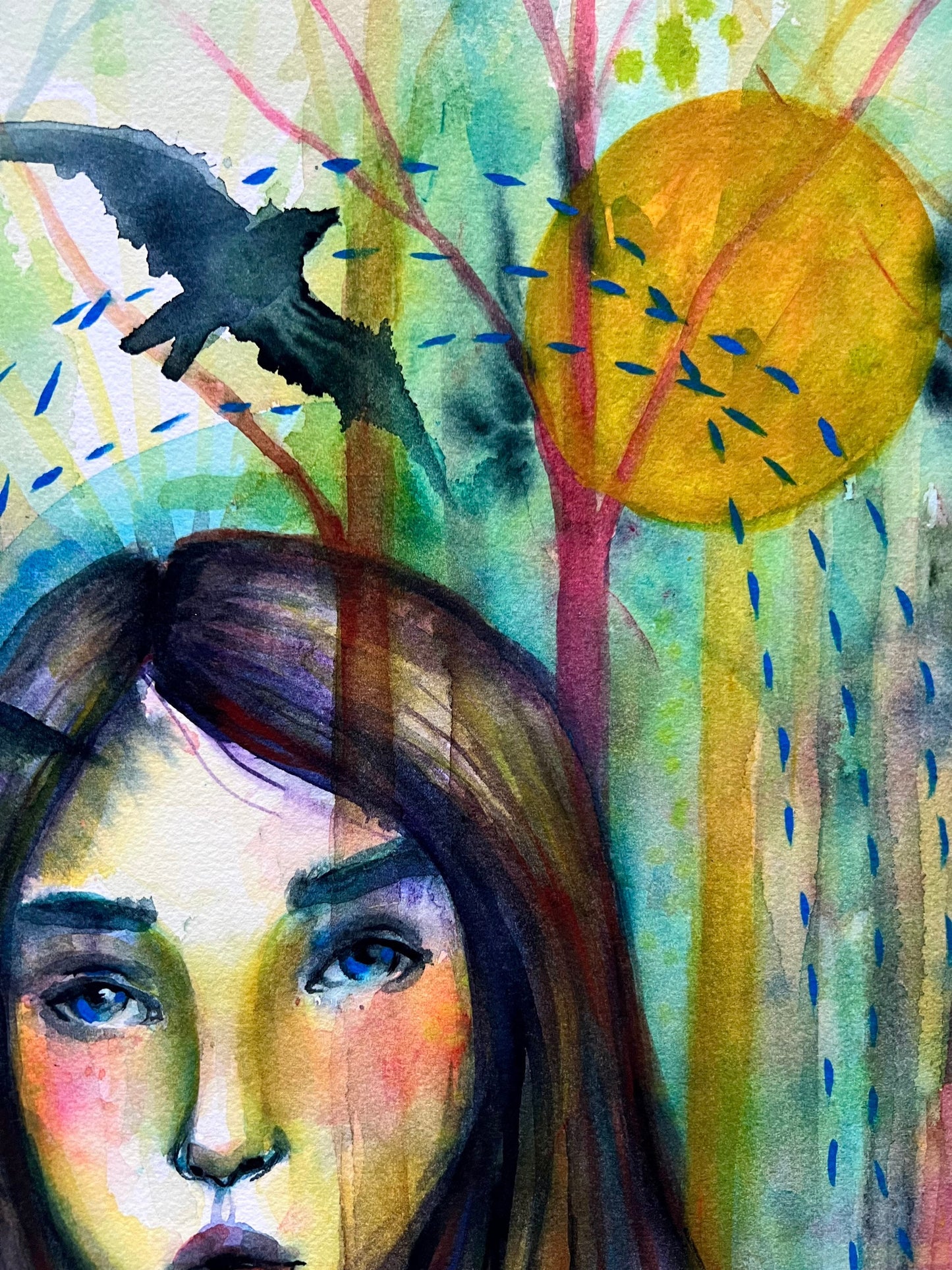 Original watercolor print: The Pine Forest 18x24 giclee print