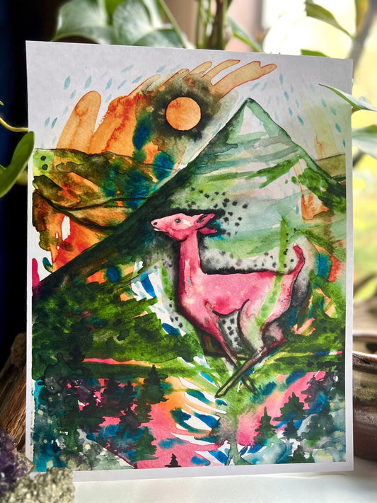 Original watercolor print: Finding Sanctuary