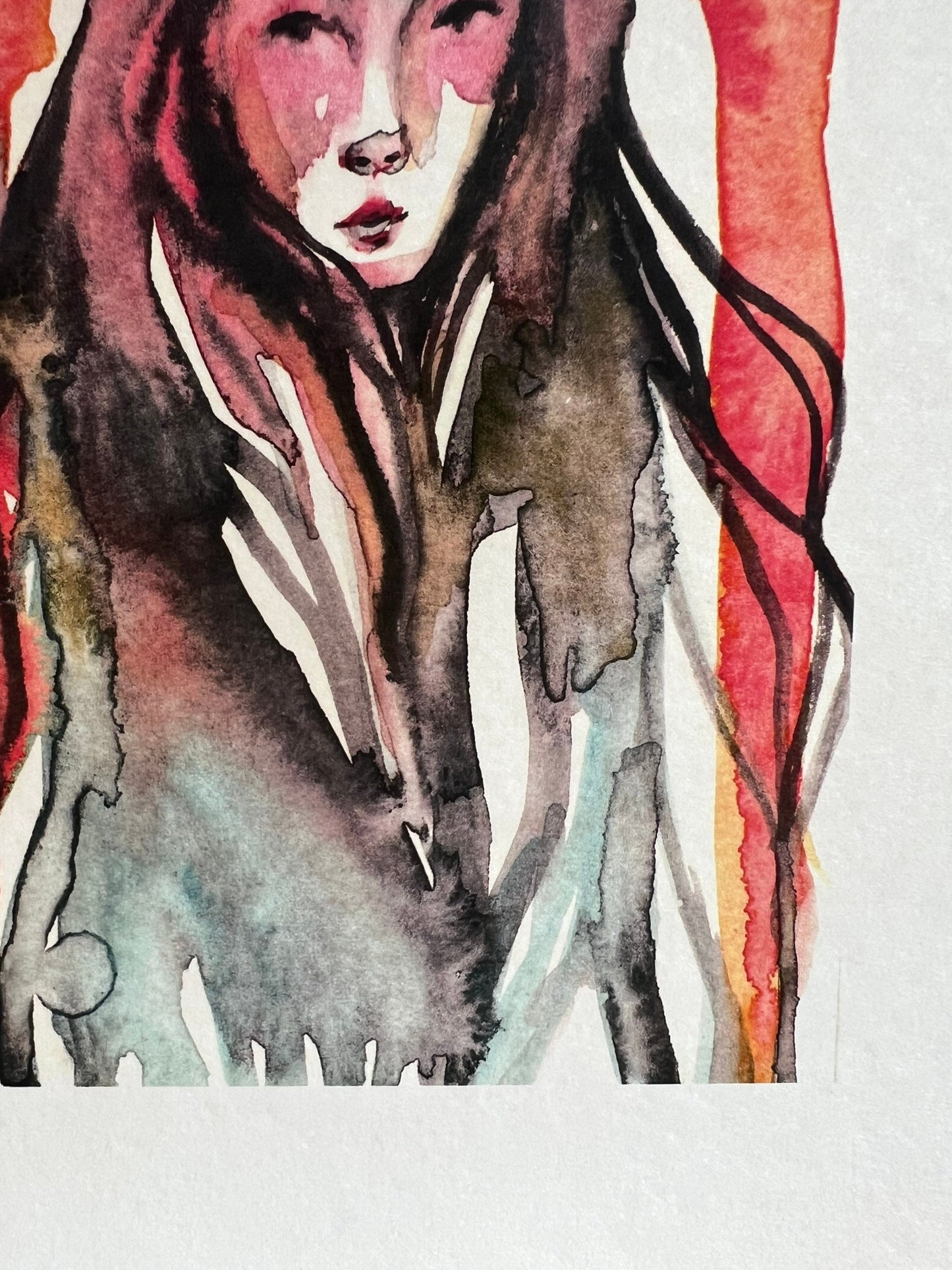 Original watercolor print: Earth And Fire