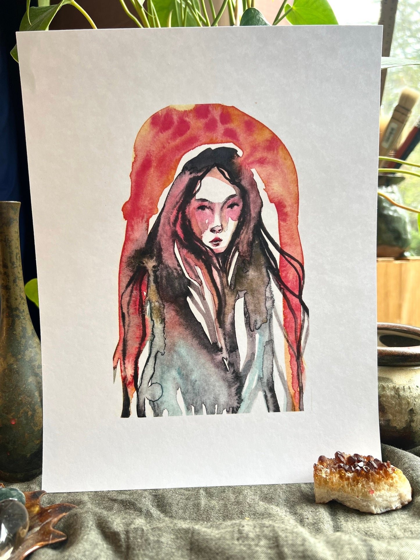 Original watercolor print: Earth And Fire