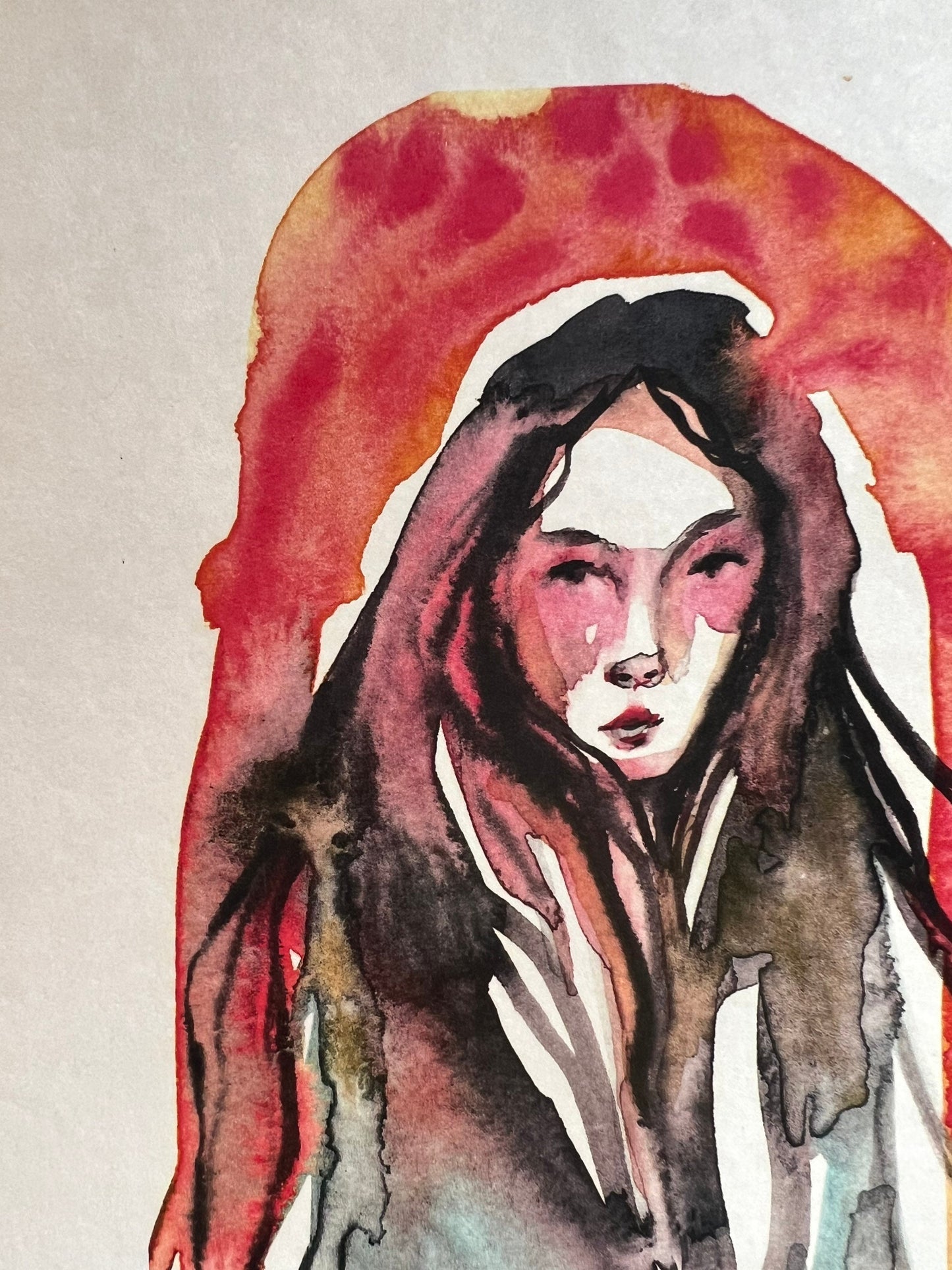 Original watercolor print: Earth And Fire