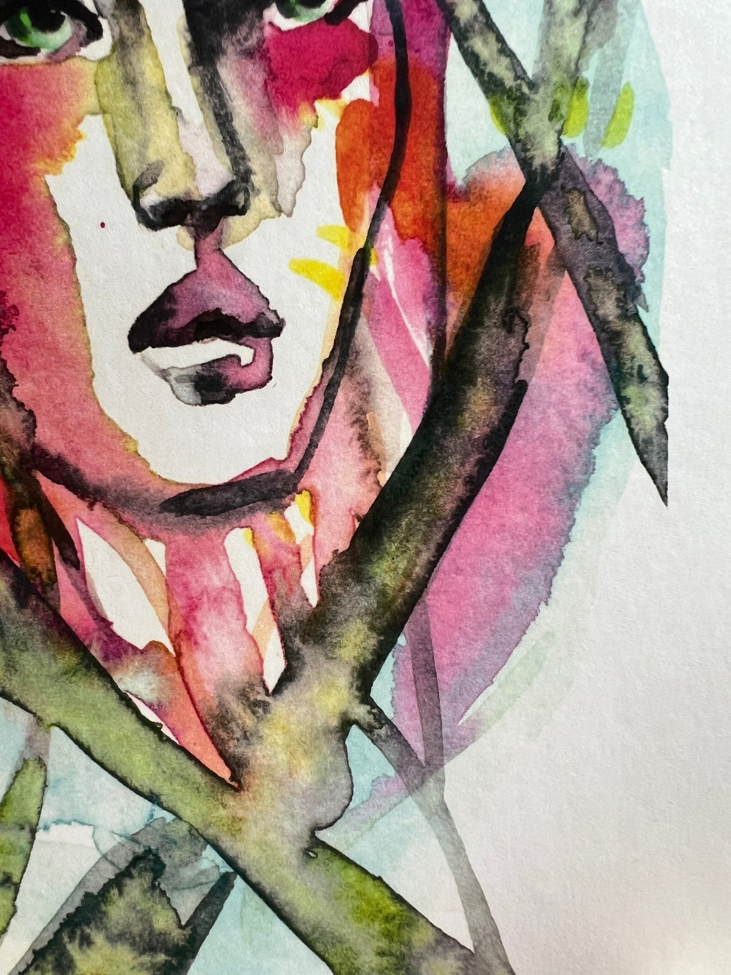 Original watercolor print: Through The Trees