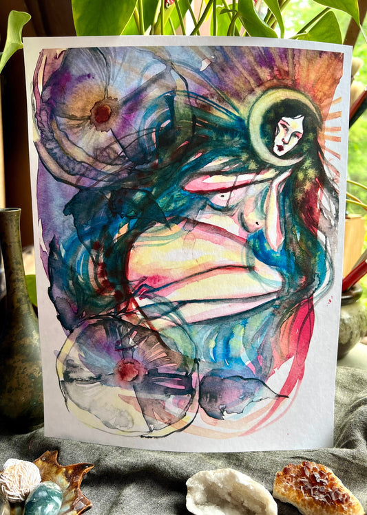 Original art, print: The Dreaming Flower